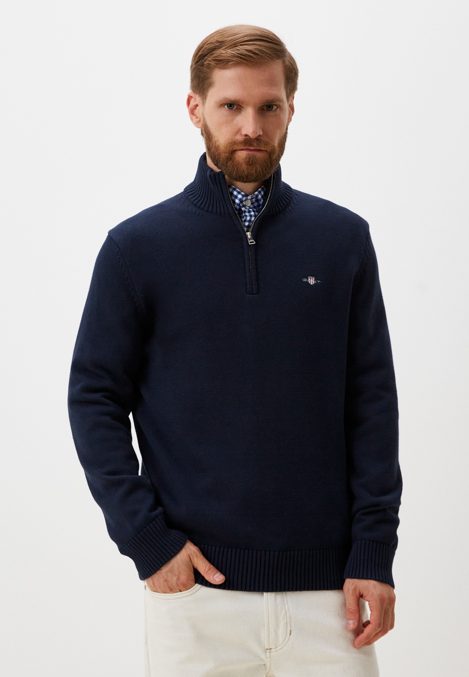 Свитер мужской Gant (Гант) 8030170 цвет синий купить за 15420 руб.
