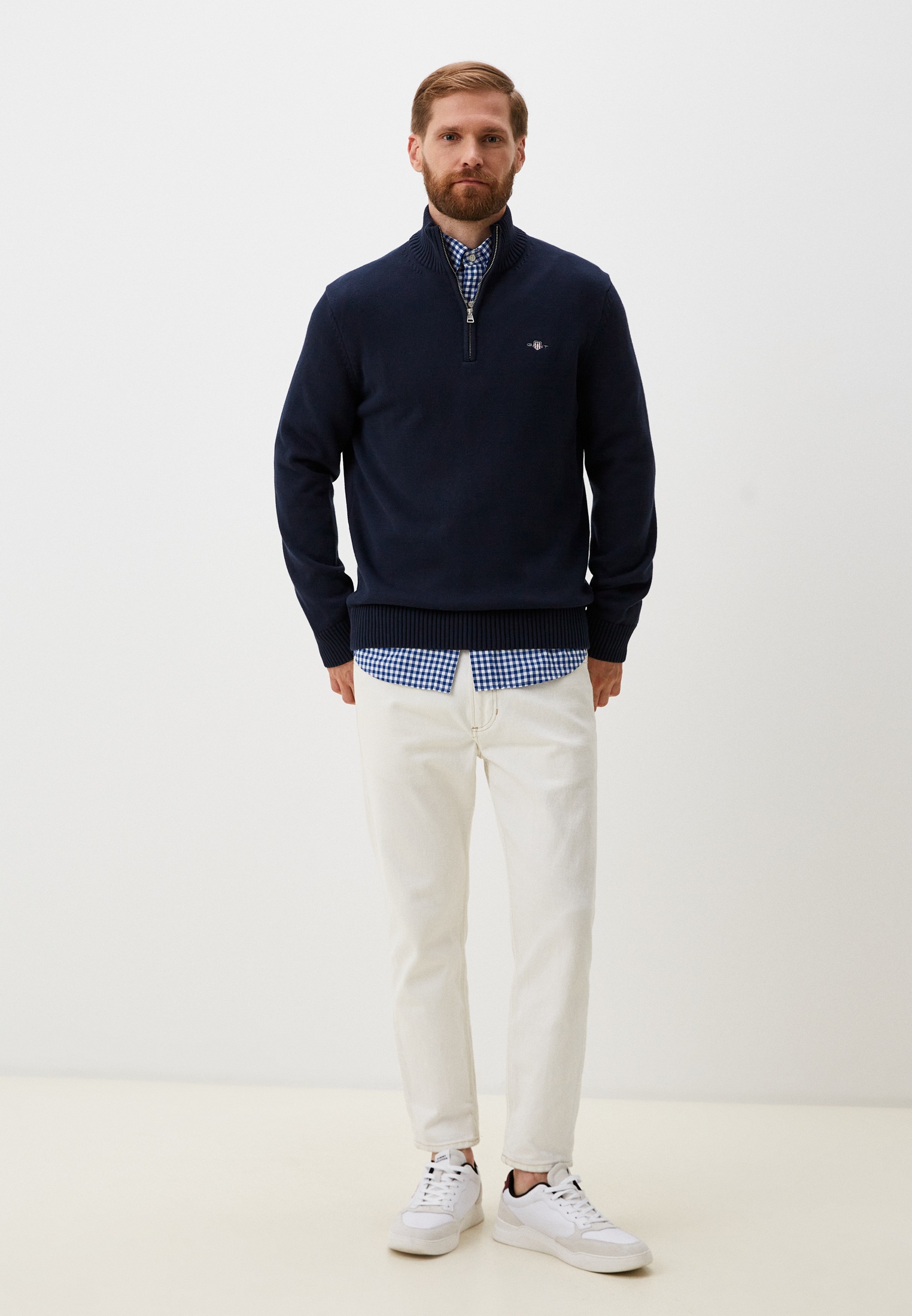 Свитер мужской Gant (Гант) 8030170 цвет синий купить за 15420 руб.