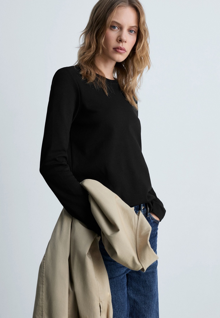 Футболка с длинным рукавом Mango (Манго) Лонгслив Mango