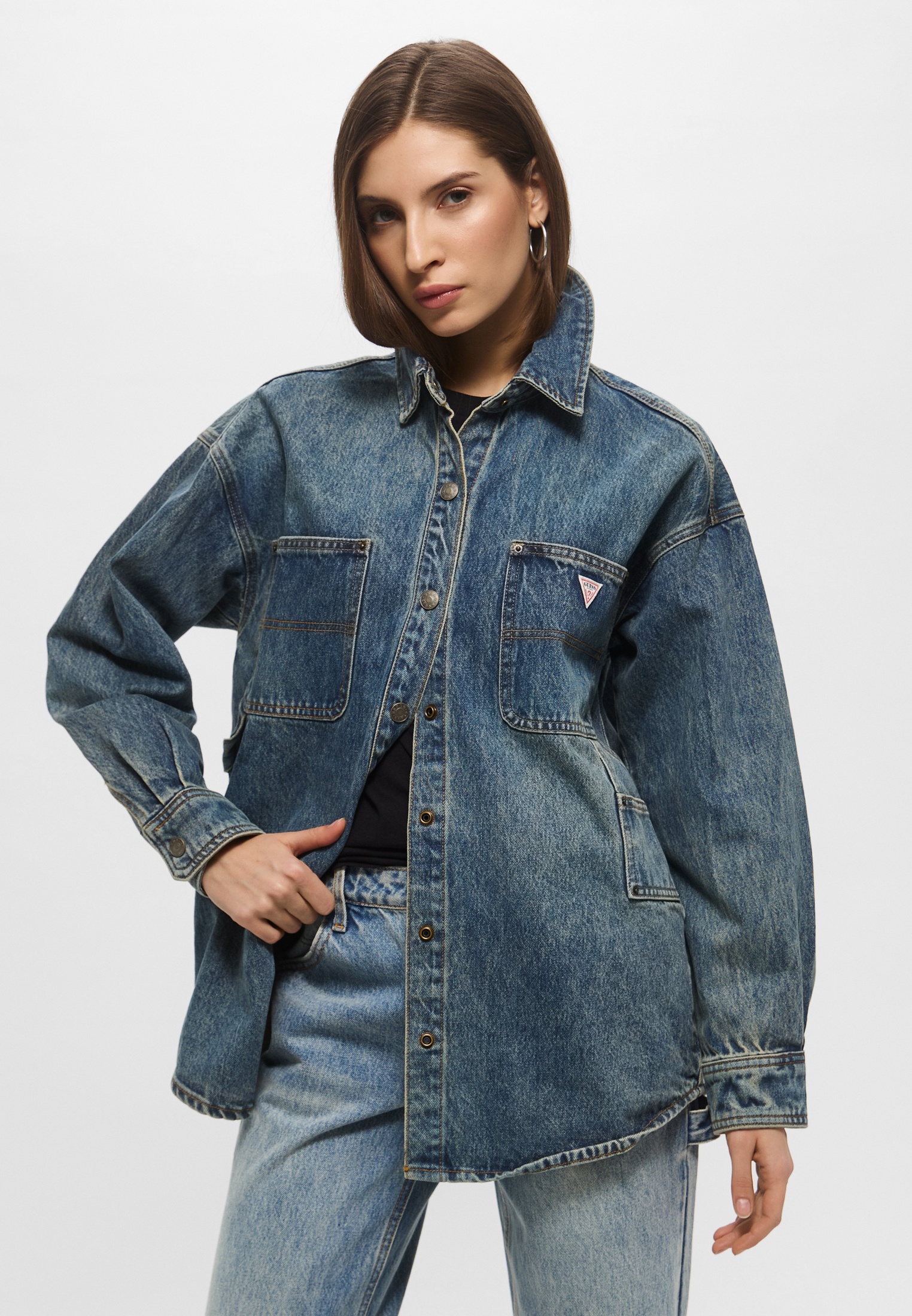 Женские джинсовые рубашки Guess Jeans Рубашка джинсовая Guess Jeans