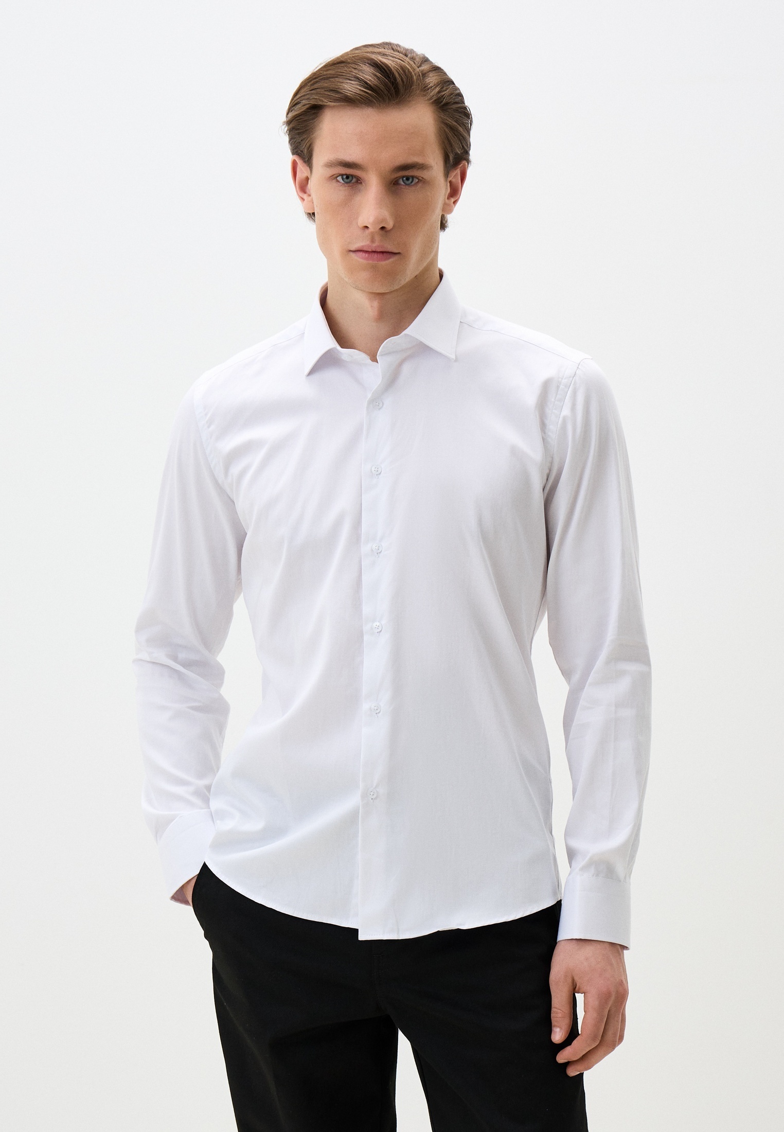 Рубашка с длинным рукавом Basics & More BA_2502White