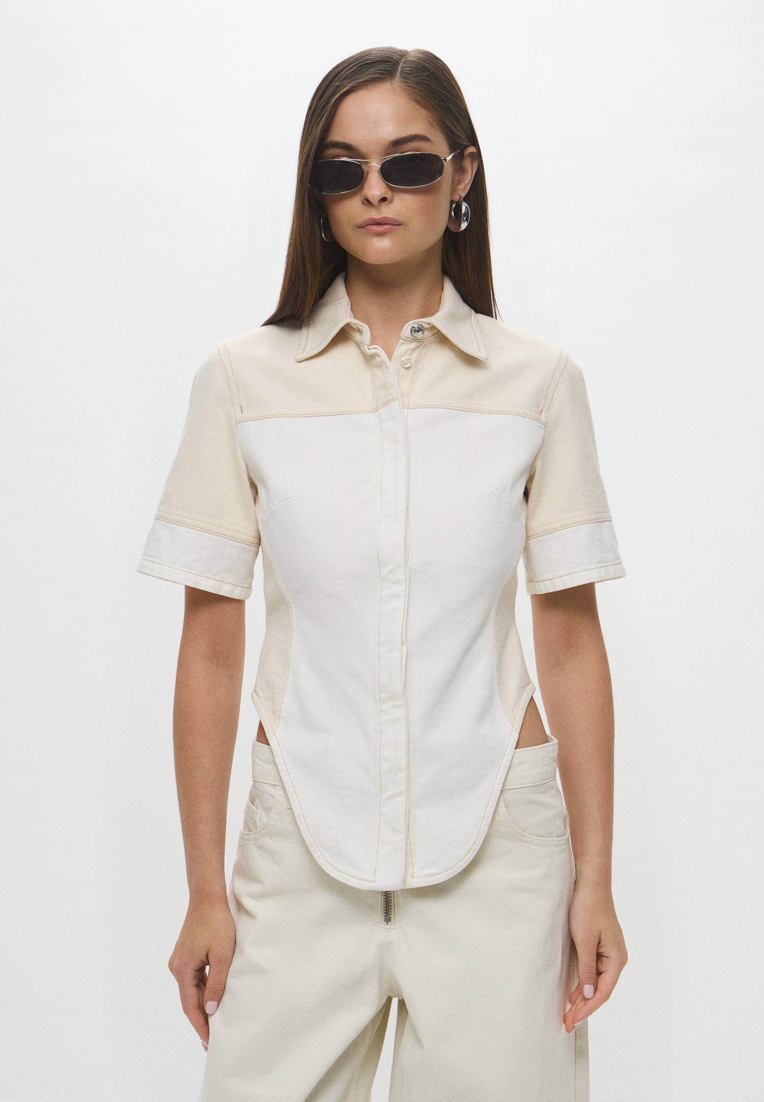 Женские джинсовые рубашки Sportmax Рубашка джинсовая Sportmax