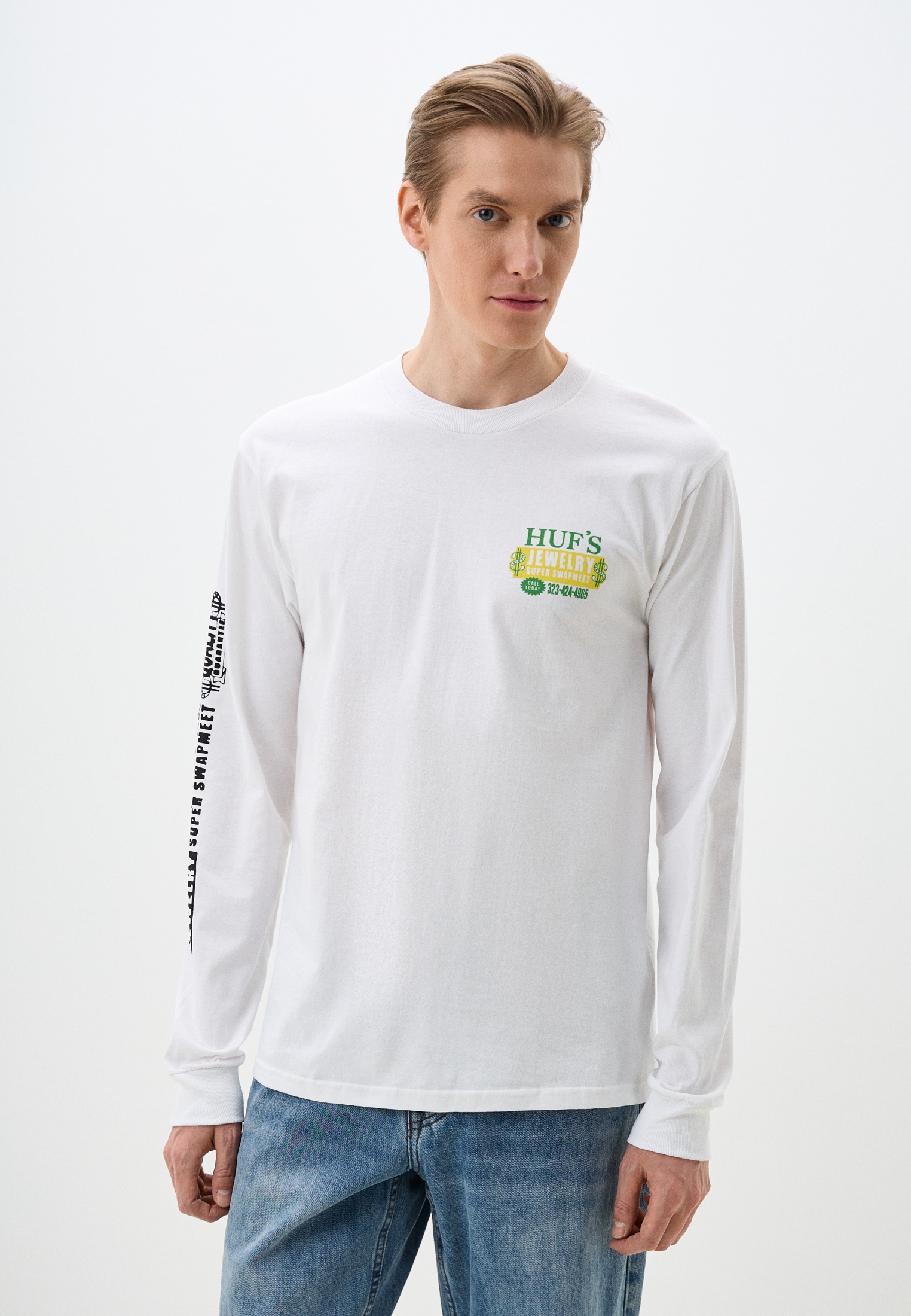 Футболка с длинным рукавом Huf TS02392-WHITE