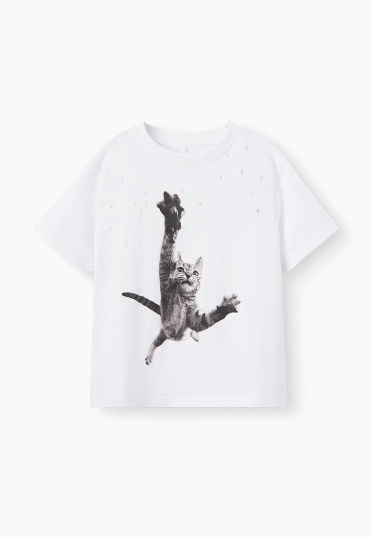 Футболка с коротким рукавом Happy Baby 88297-0_white (cat)