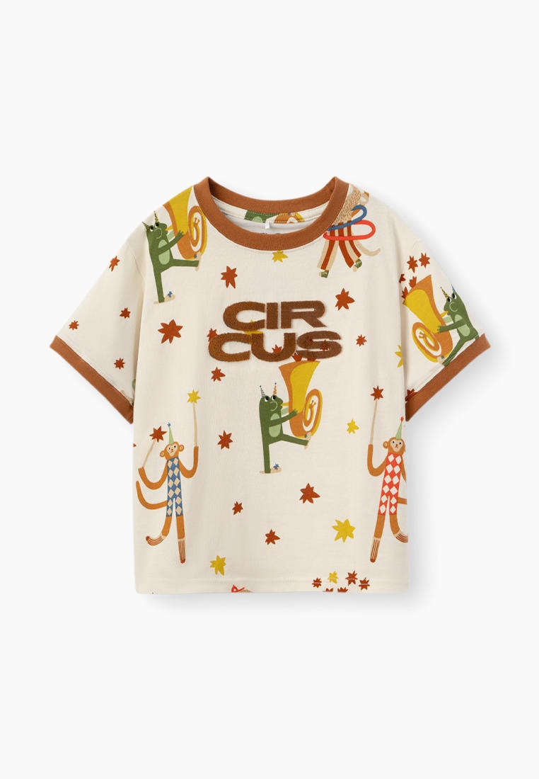 Футболка с коротким рукавом Happy Baby 88297-0_milky (circus)