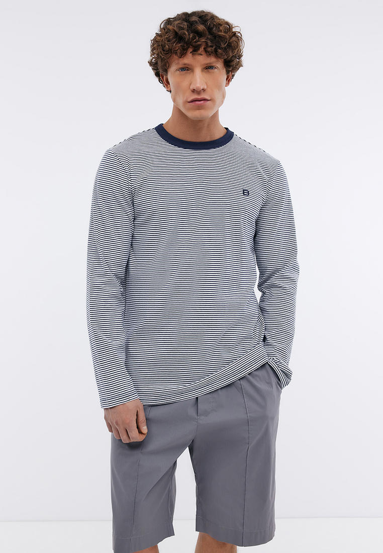 Футболка с длинным рукавом Baon (Баон) B7124001-DEEP NAVY STRIPED-3XL