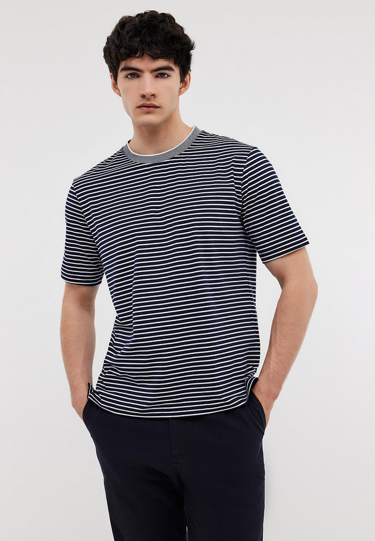 Футболка с коротким рукавом Baon (Баон) B7324002-DEEP NAVY-WHITE STRIPED-3XL