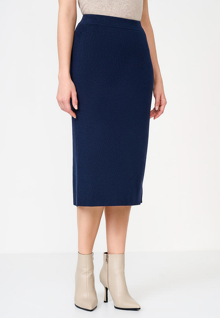 Прямая юбка Baon (Баон) B4723505-DARK NAVY-L