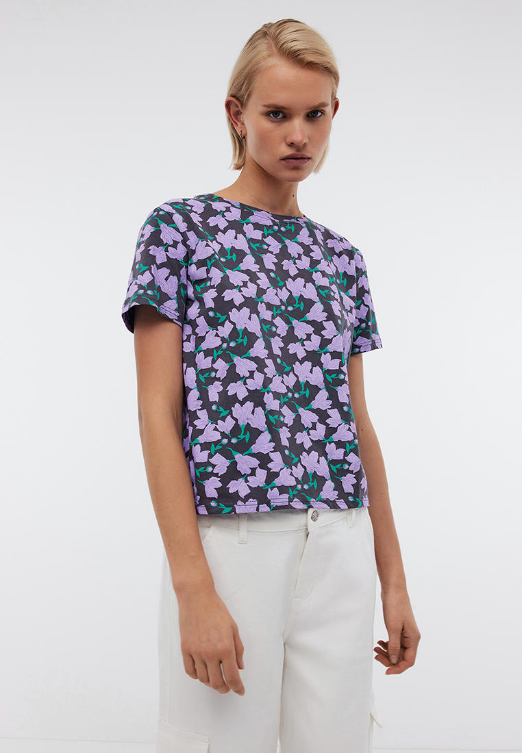 Футболка с коротким рукавом Baon (Баон) B2324069-DUSTY LAVENDER PRINTED-L