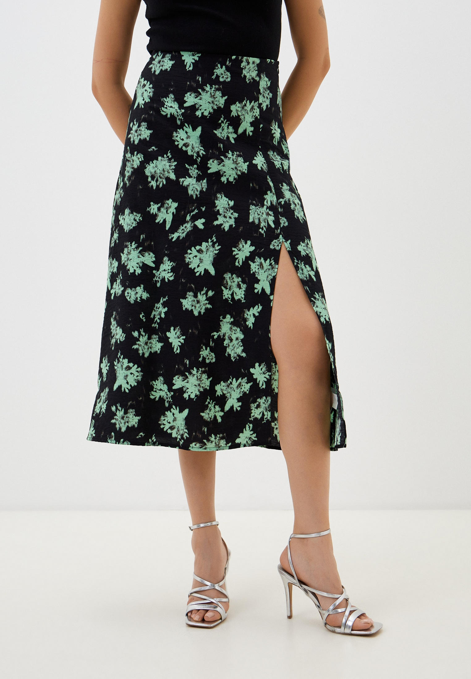 Юбка Baon (Баон) B4724021-BLACK-GREEN RUST PRINTED-L
