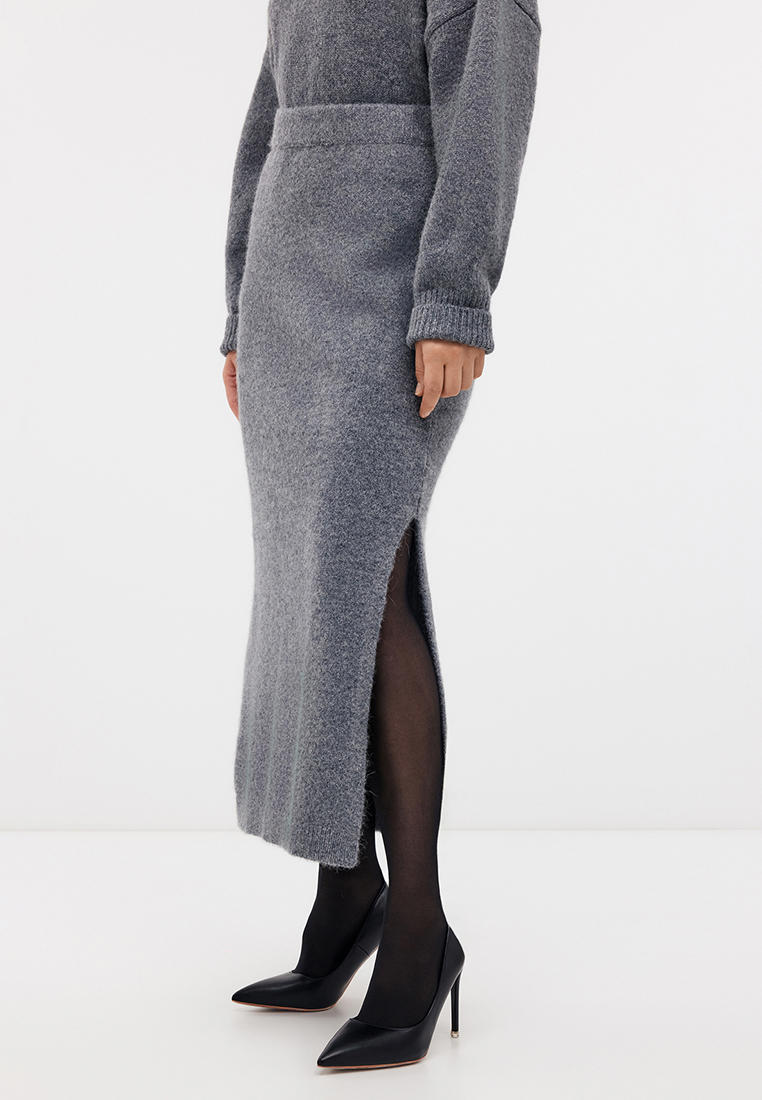 Прямая юбка Baon (Баон) B4724519-GREY MELANGE-L