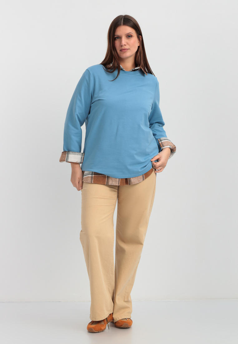 Футболка с длинным рукавом People in Trend 314232-голубой