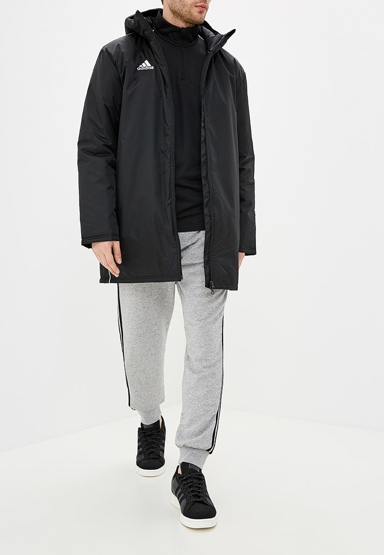 Куртка утепленная adidas CORE18 STD JKT, цвет: черный, AD002EMFJYW6 —  купить в интернет-магазине Lamoda