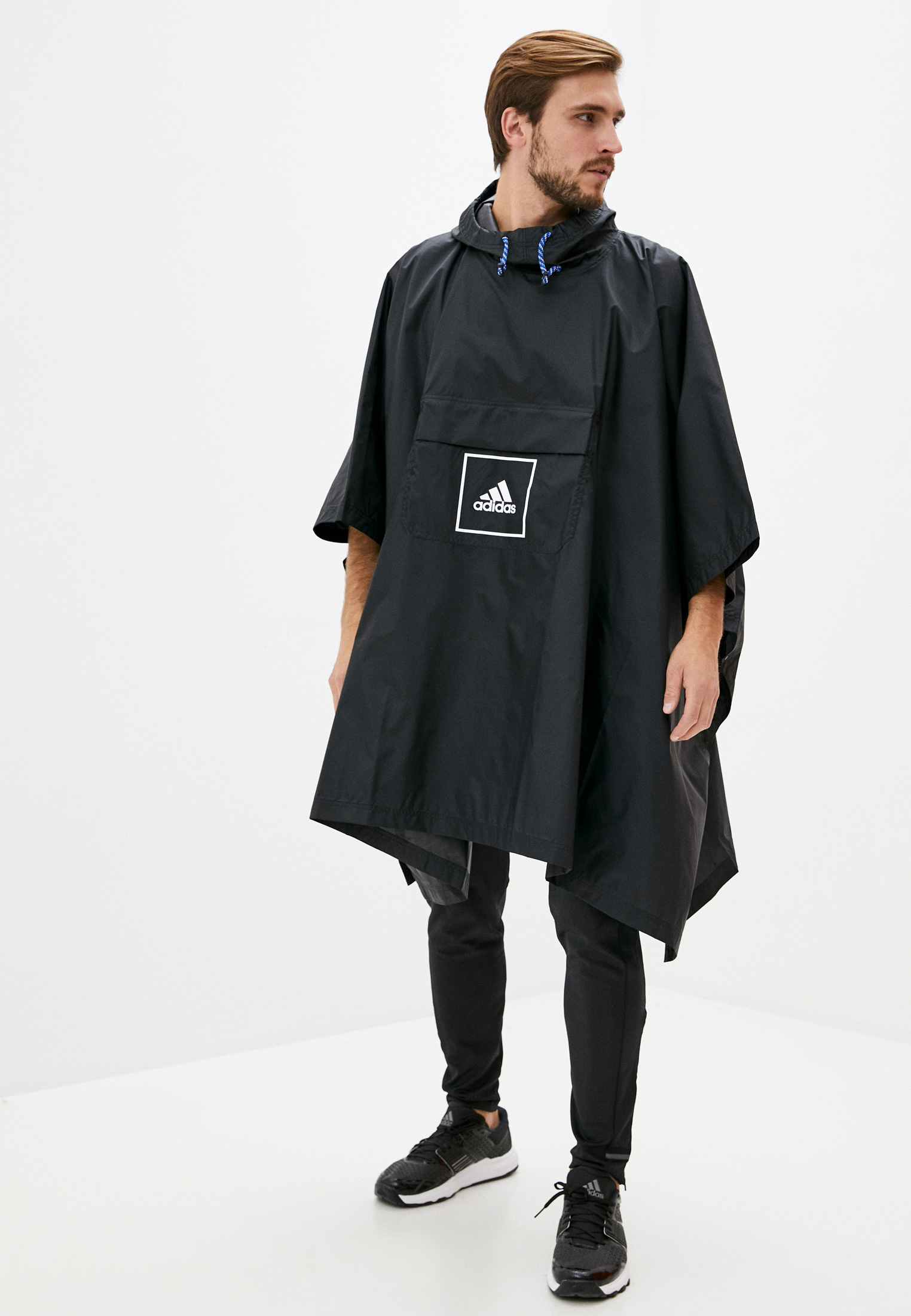 Плащ adidas M Snaps Poncho, цвет: черный, AD002EMJMRW5 — купить в