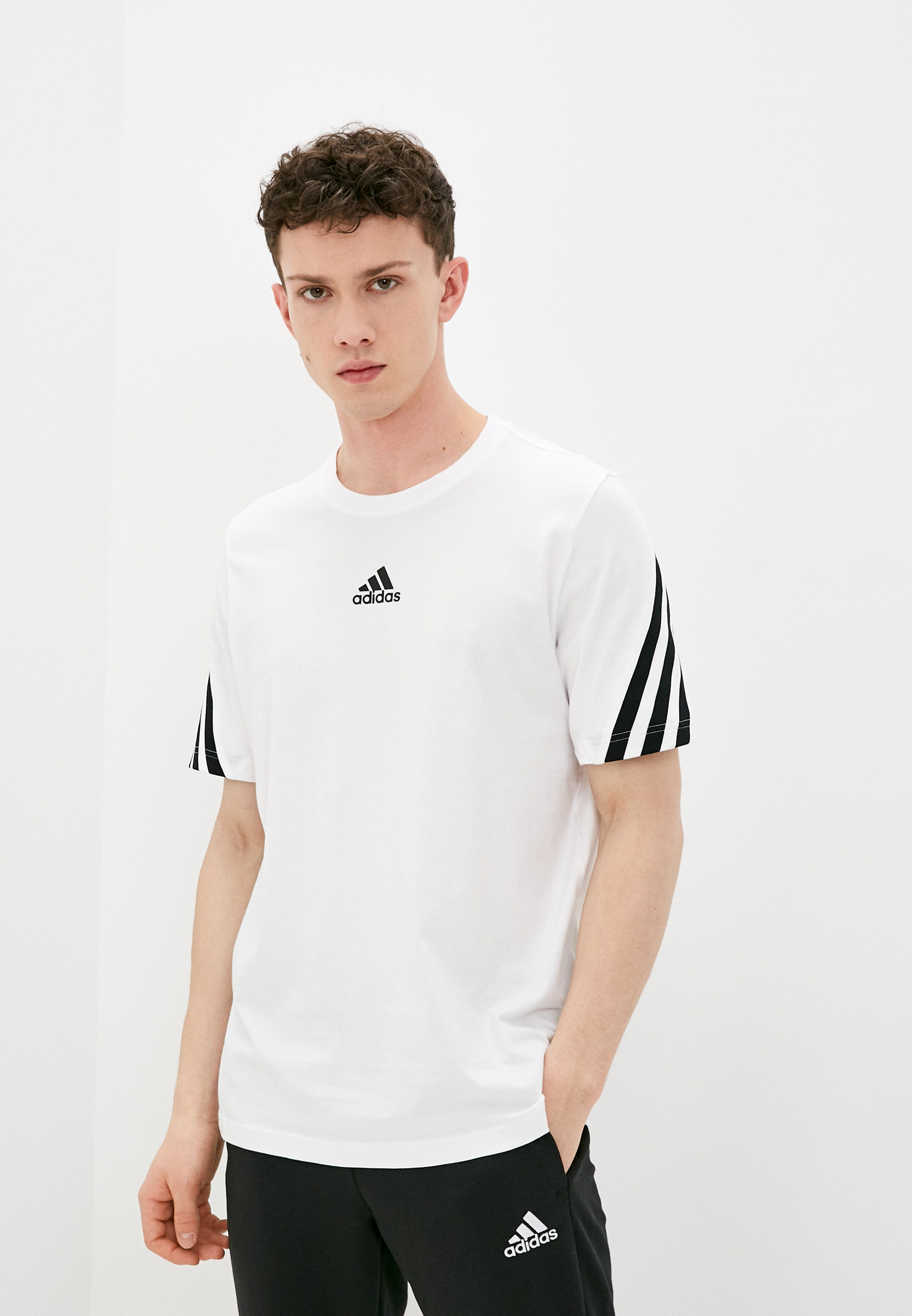 Футболка adidas M 3S TAPE TEE, цвет: белый, AD002EMLUFY2 — купить в  интернет-магазине Lamoda