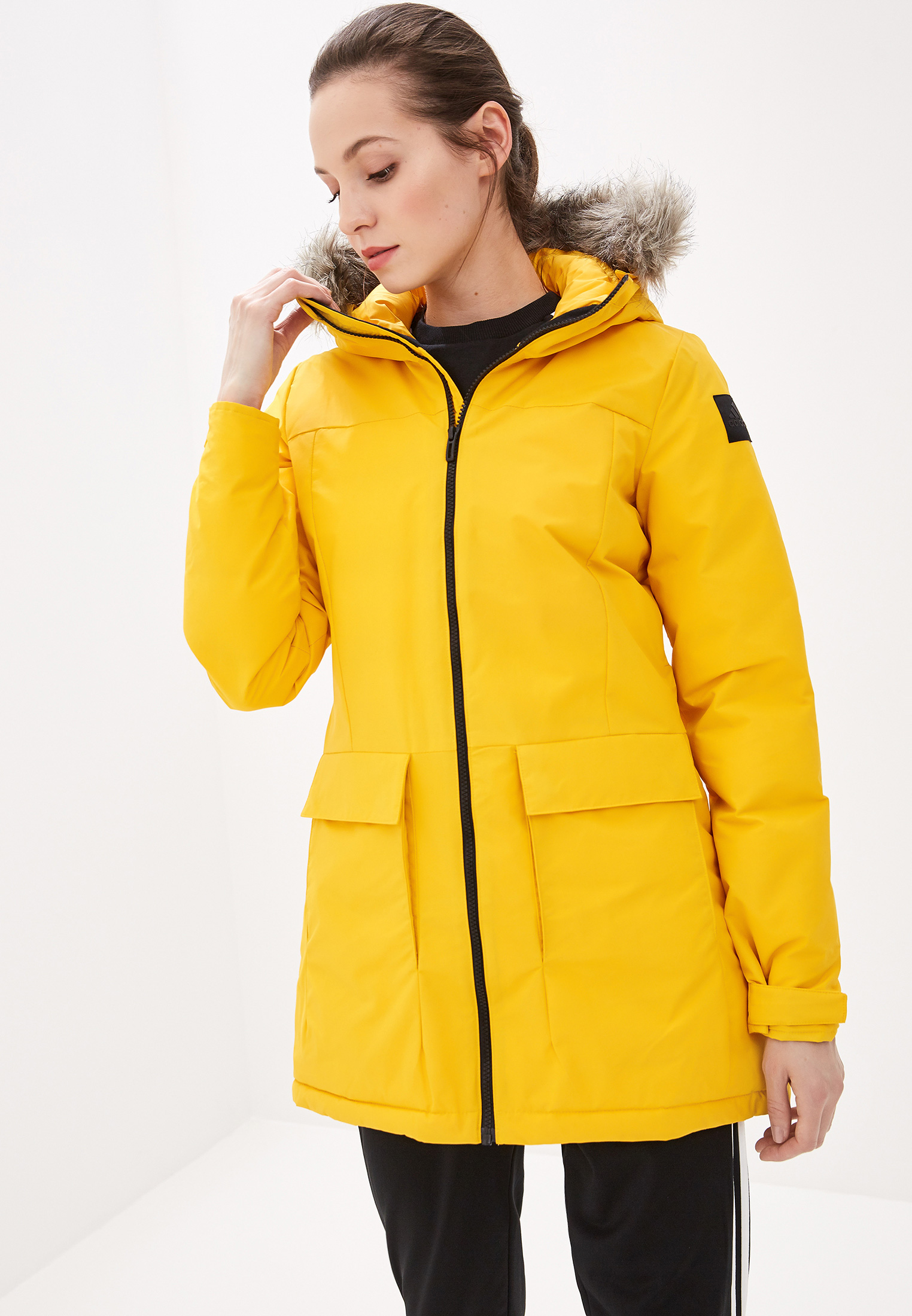 Куртка утепленная adidas W XPLORIC Parka, цвет: желтый, AD002EWFKAH1 —  купить в интернет-магазине Lamoda