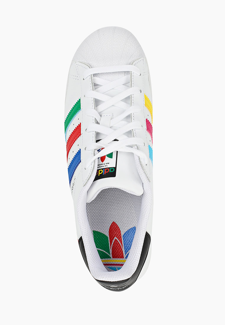 tenis adidas superstar colorful trefoil cloud white