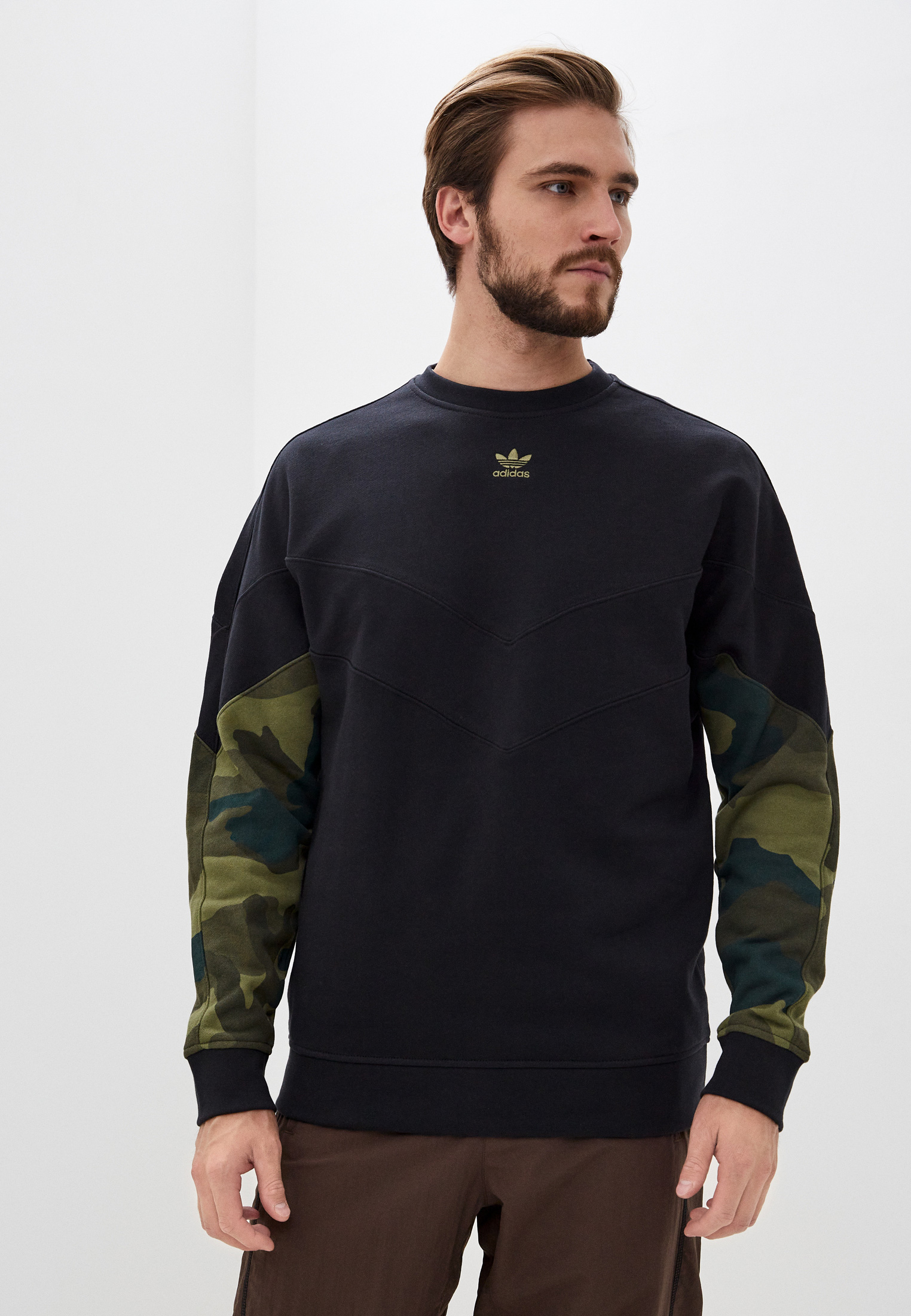 Свитшот adidas Originals CAMO CREW, цвет: черный, AD093EMJLZC2 — купить в  интернет-магазине Lamoda