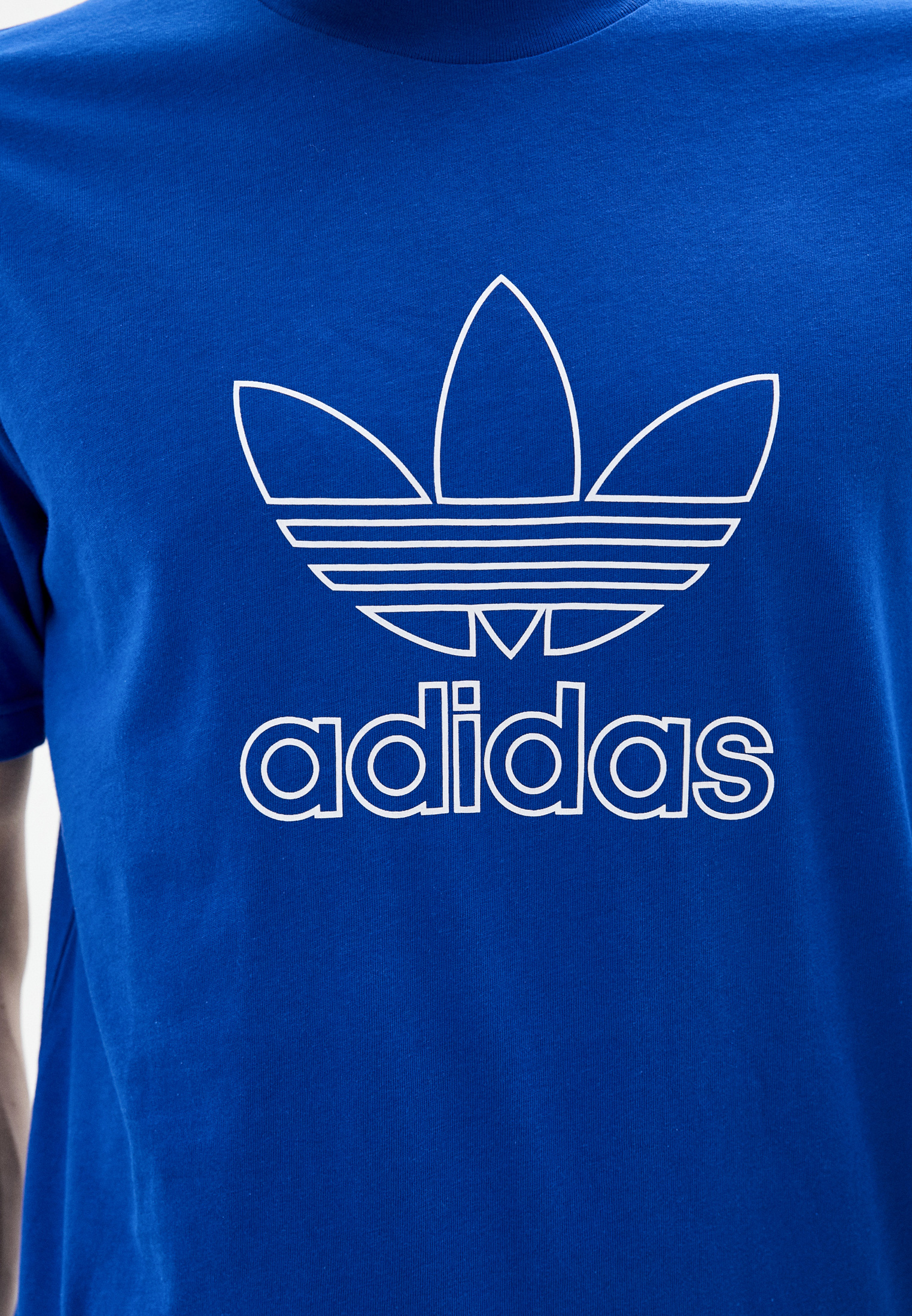 Adidas blue trefoil tee on sale
