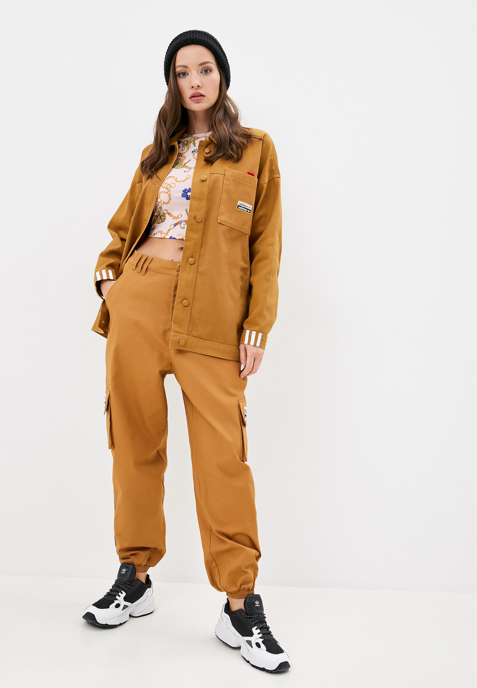 Куртка adidas Originals JACKET, цвет: коричневый, AD093EWJLZV3