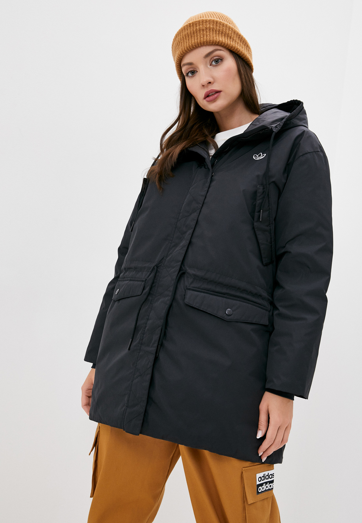 Adidas down parka black deals