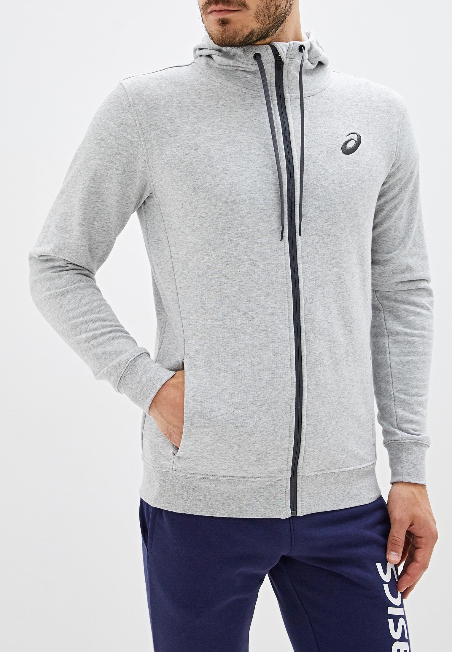 Толстовка ASICS ASICS CHEST LOGO FZ HOODIE, цвет: серый, AS455EMFPSW9 ...