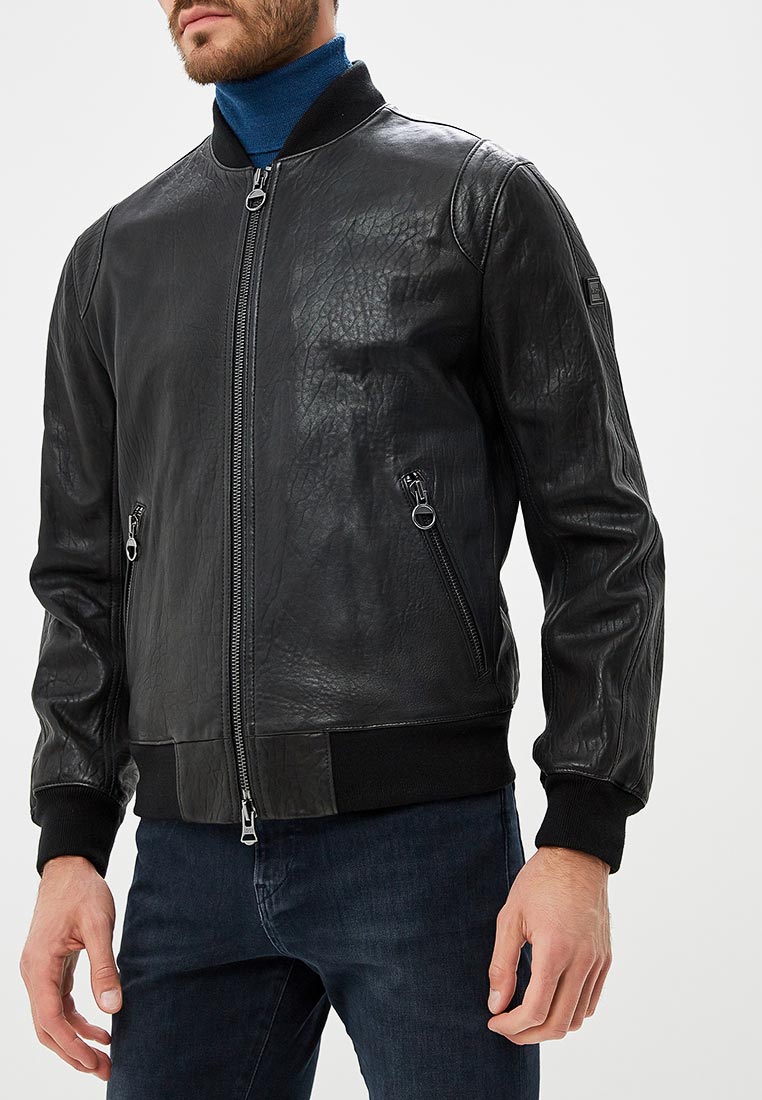 Hugo boss josiah leather jacket sale