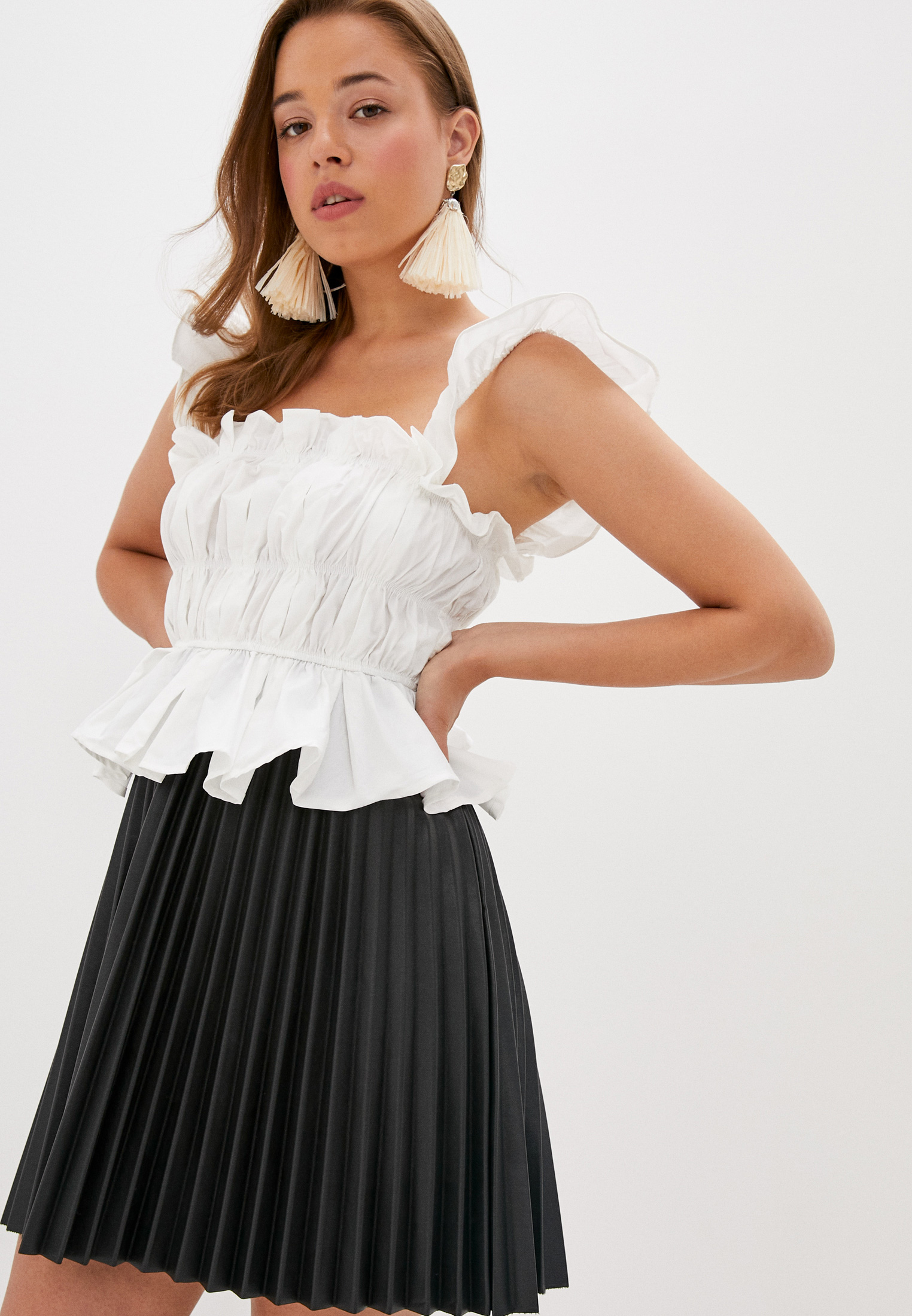 Топ б. Топ б. Топ на бретелях b2814/decant emka. Одежда ashley brooke. Топ свободный женский.