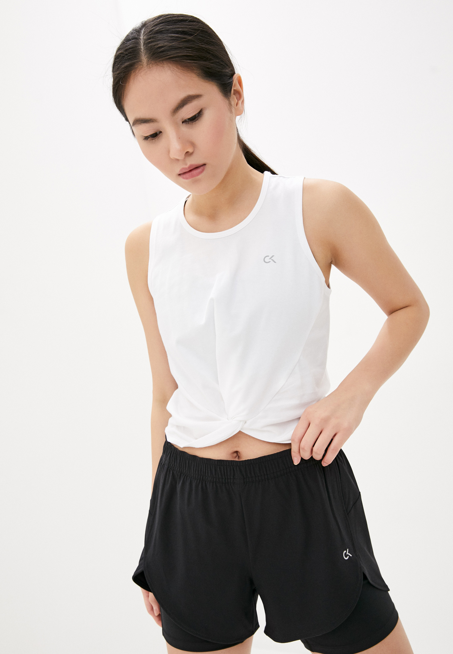 Майка спортивная Calvin Klein Performance, цвет: белый, CA102EWJIHE6 ...