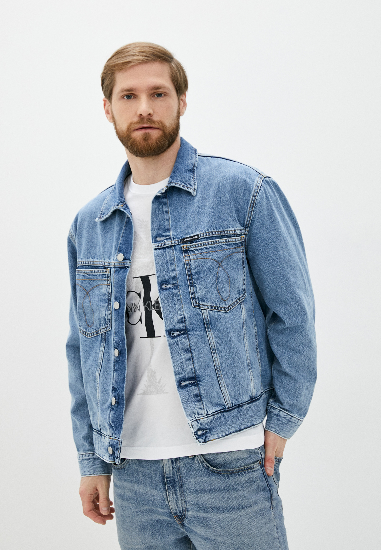Куртка джинсовая Calvin Klein Jeans, цвет: голубой, CA939EMHPZE3 ...