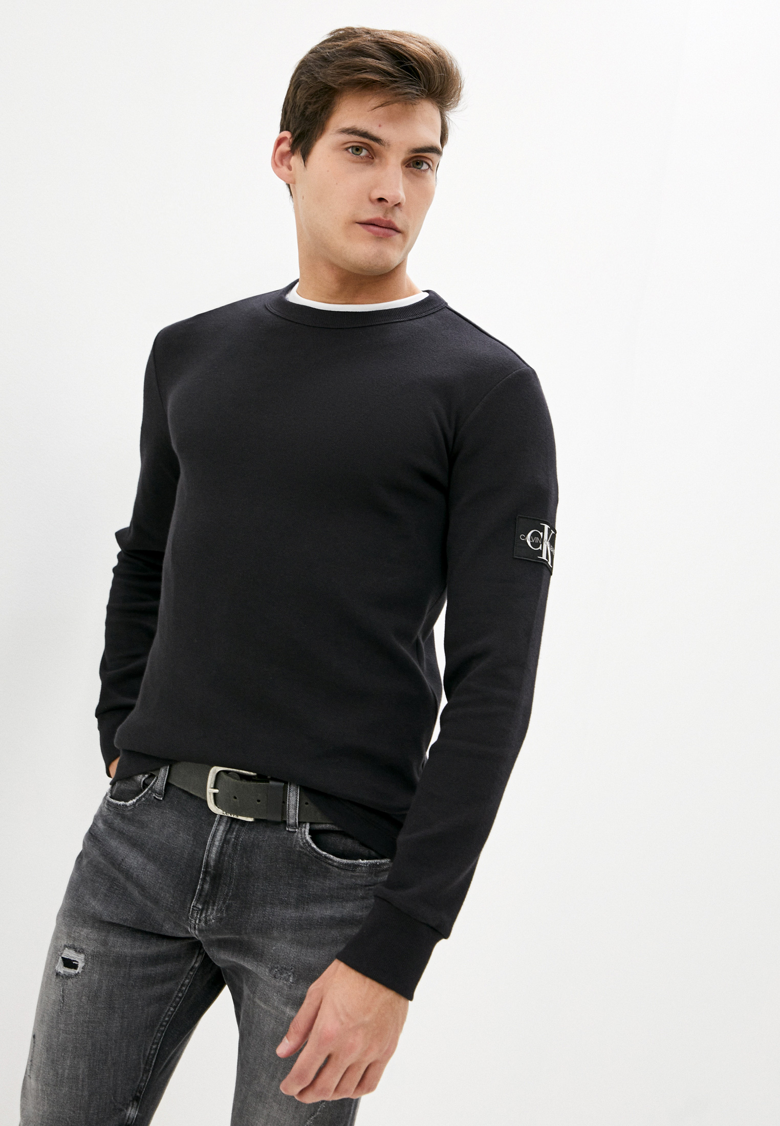 Свитшот Calvin Klein Jeans, цвет: черный, CA939EMJTNZ9 — купить в  интернет-магазине Lamoda