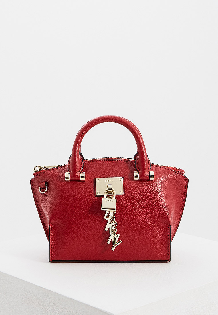 Сумка DKNY ELISSA MINI SATCHEL PEBBLE, цвет красный, DK001BWFNTX9
