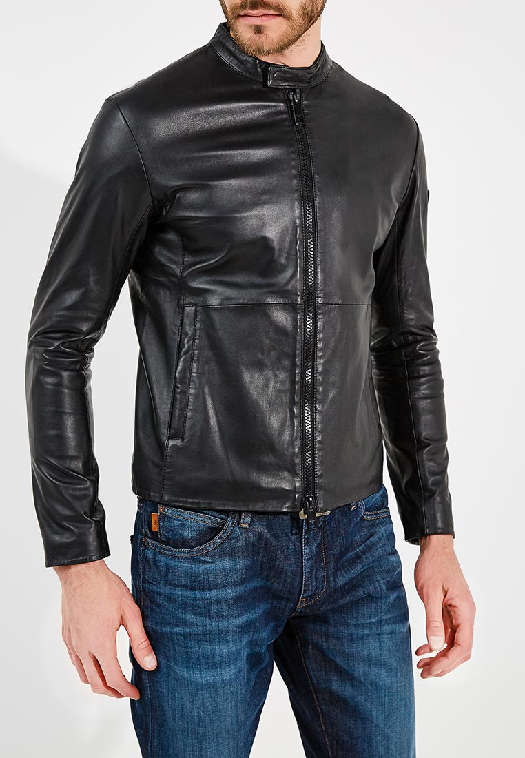 Куртка кожаная Emporio Armani, цвет: черный, EM598EMZWG53 — купить в ...