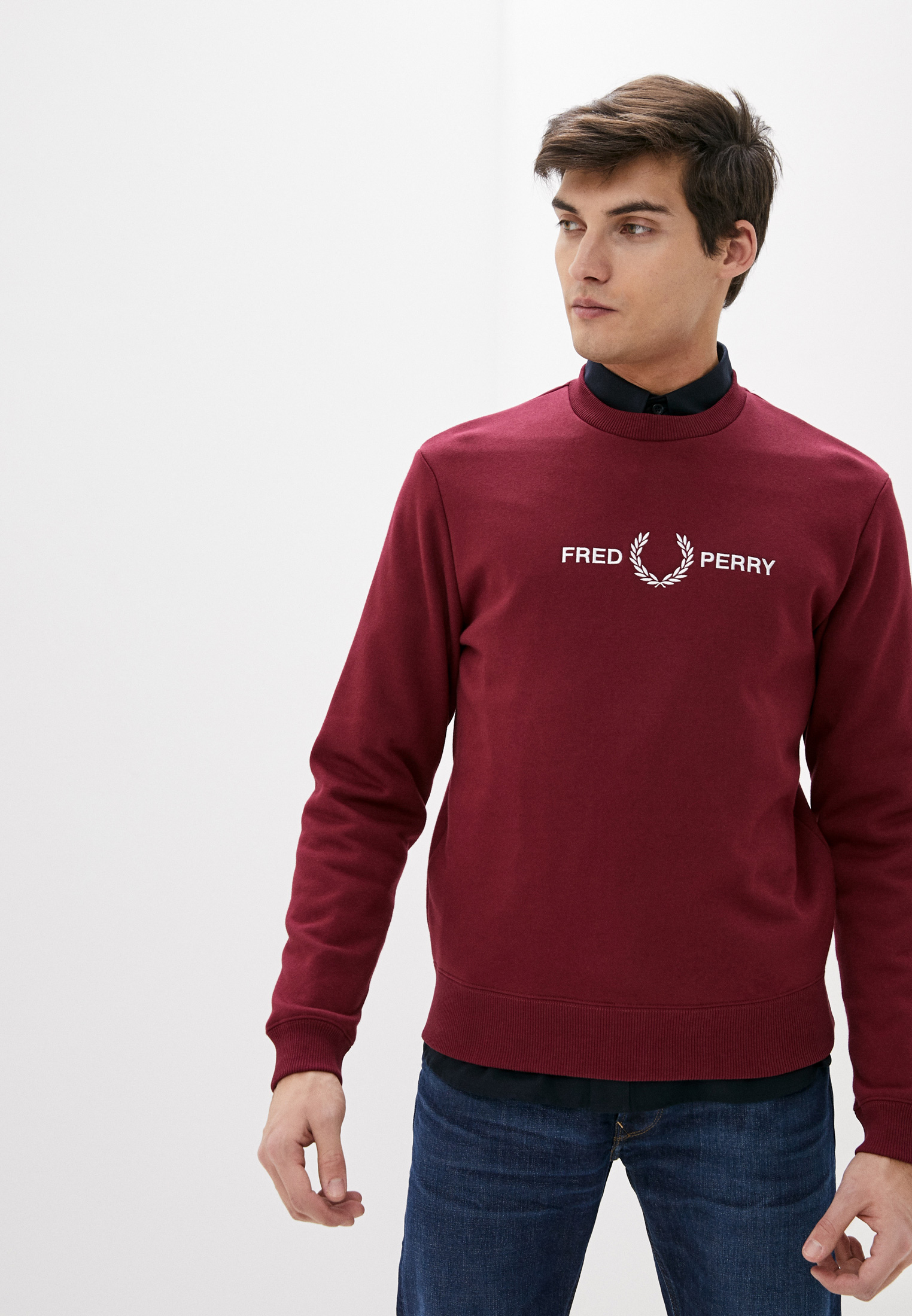 Свитшот Fred Perry, цвет: бордовый, FR006EMHPEJ1 — купить в интернет ...