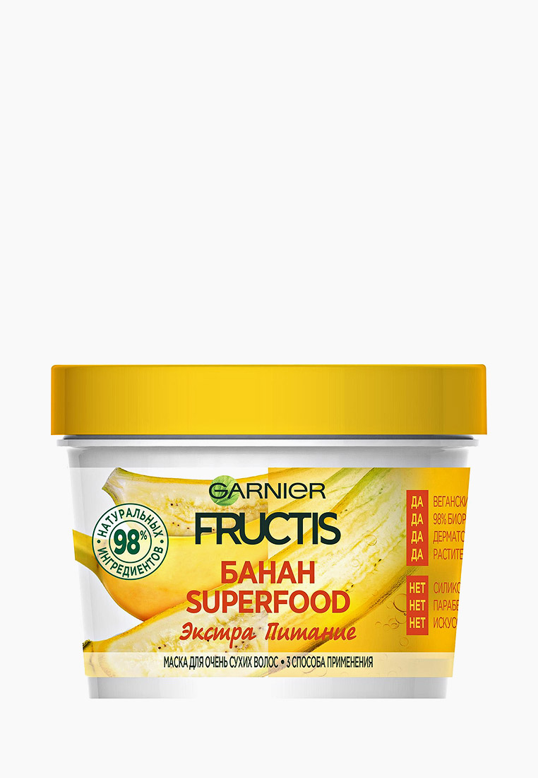 Маска с бананом для сухой. Гарньер Фруктис маска. Fructis Superfood маска. Fructis маска 3в1 Superfood банан 390мл. Маска для волос гарньер банан.