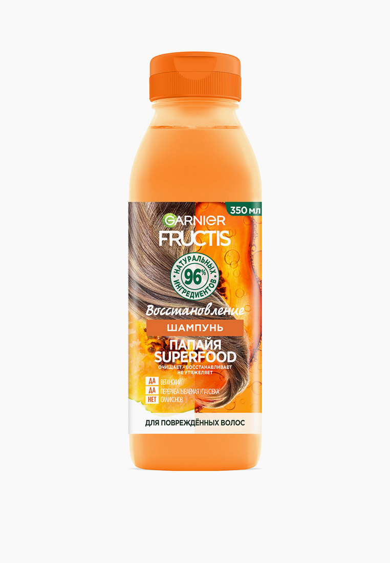 Шампунь Garnier FRUCTIS SUPERFOOD, для поврежденных волос, Папайя, 350 ...
