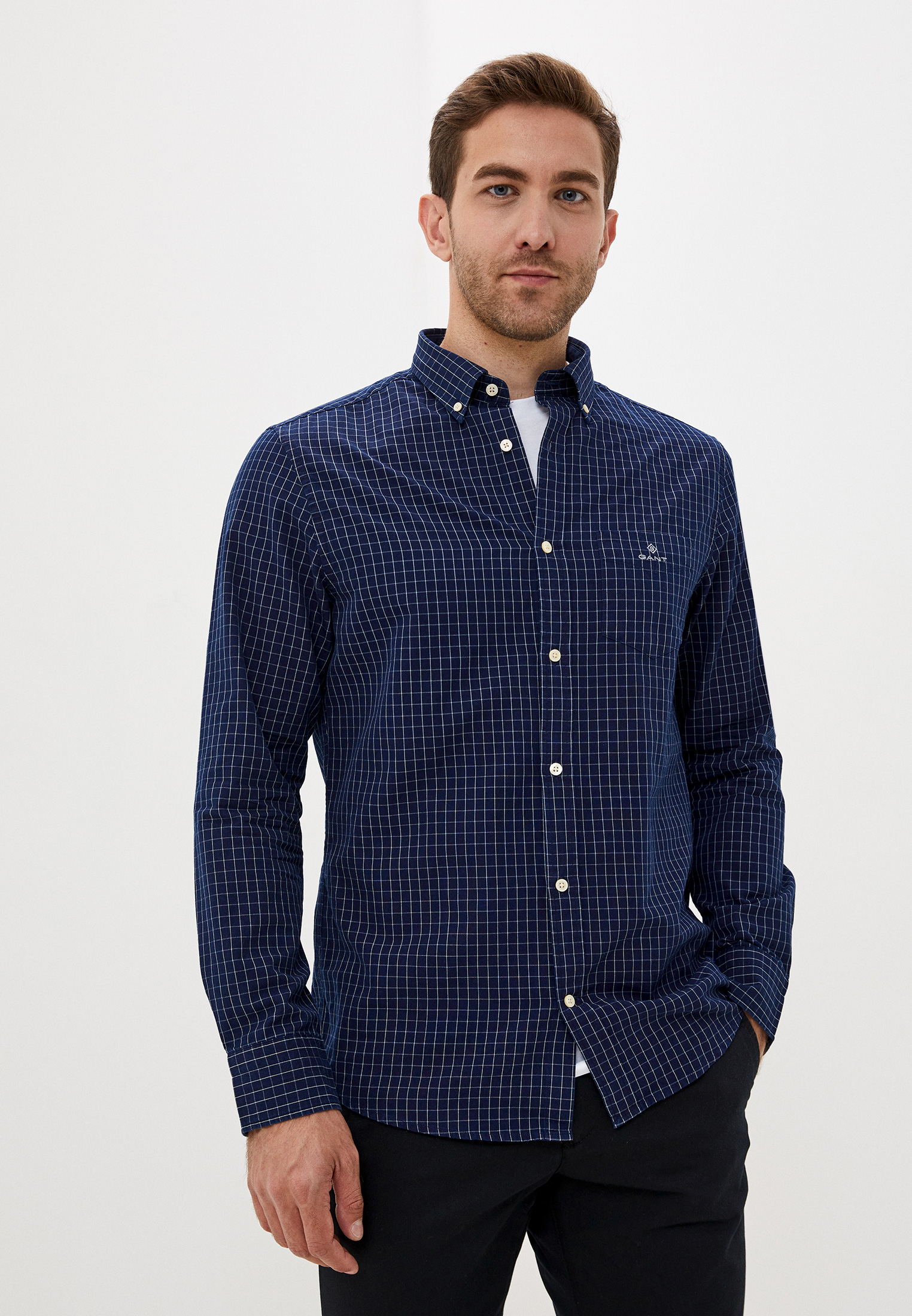 рубашка gant мужская синяя. рубашка синяя в клетку gant. рубашка gant мужская. рубашка gant мужская цена. Gant рубашка мужская голубая.