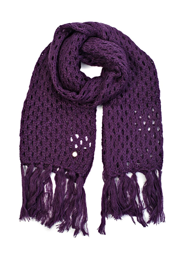 Шарф фиолетовый женский. Объемный шарф зимний женский.