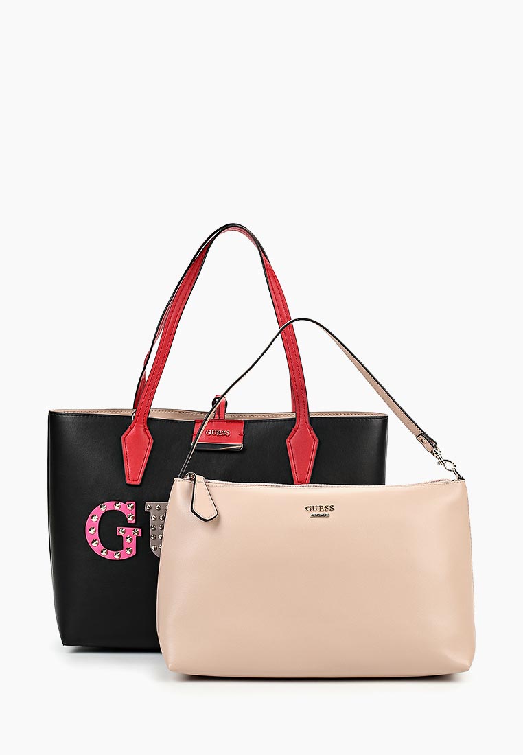 Guess комплект. Сумка guess с цветами. guess комплект украшений.