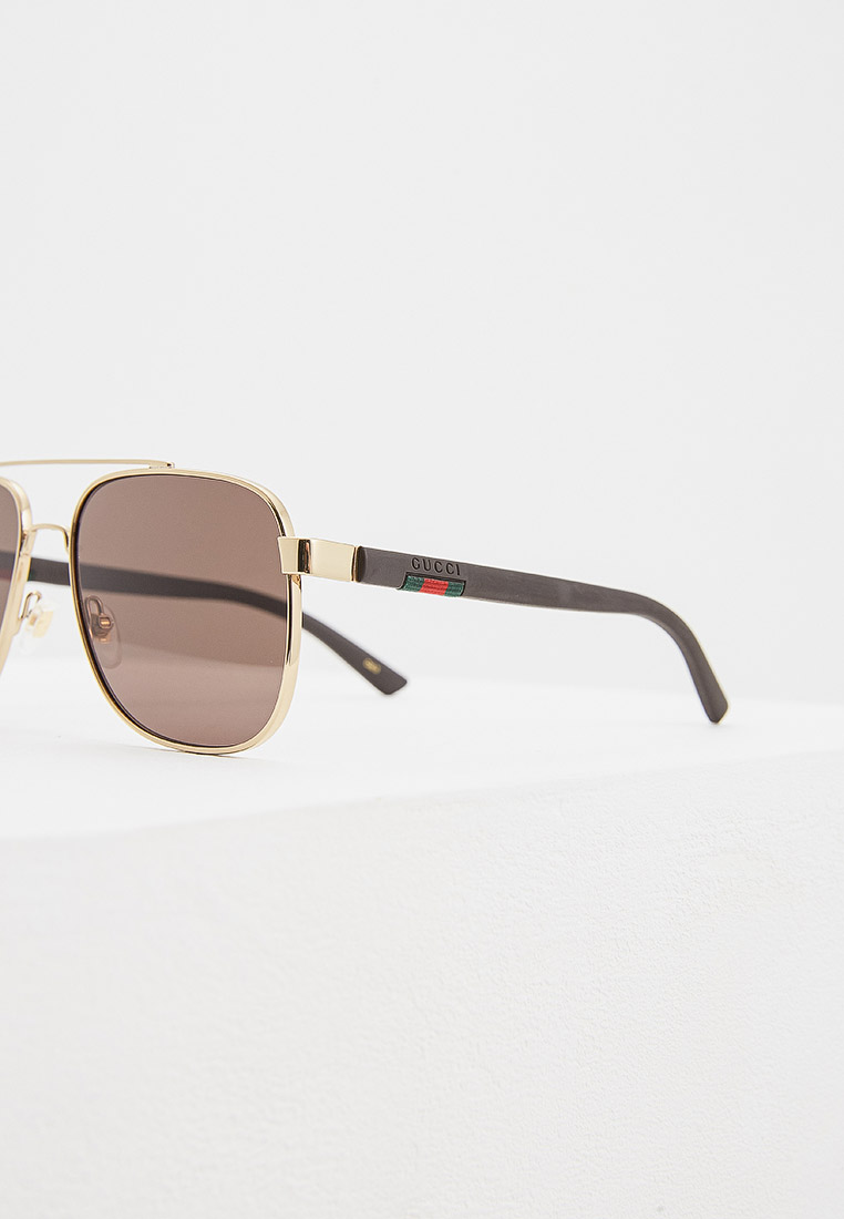 Очки солнцезащитные Gucci GG0422S 003, цвет: золотой, GU641DMGANQ8