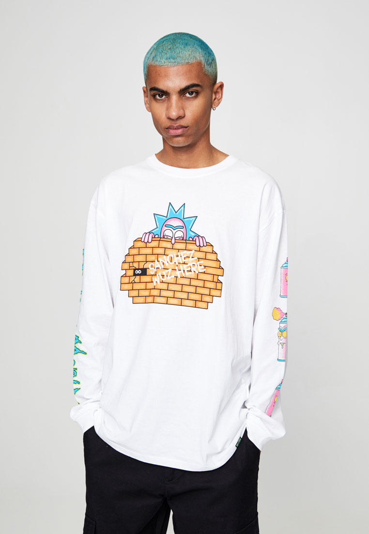 Pull And Bear Rick And Morty Лонгслив Pull&Bear RICK & MORTY купить за в интернет-магазине Lamoda.ru