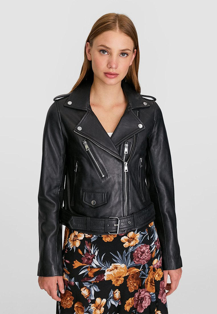 Куртка кожаная Stradivarius купить за 9 999 ₽ в интернет-магазине Lamoda.ru