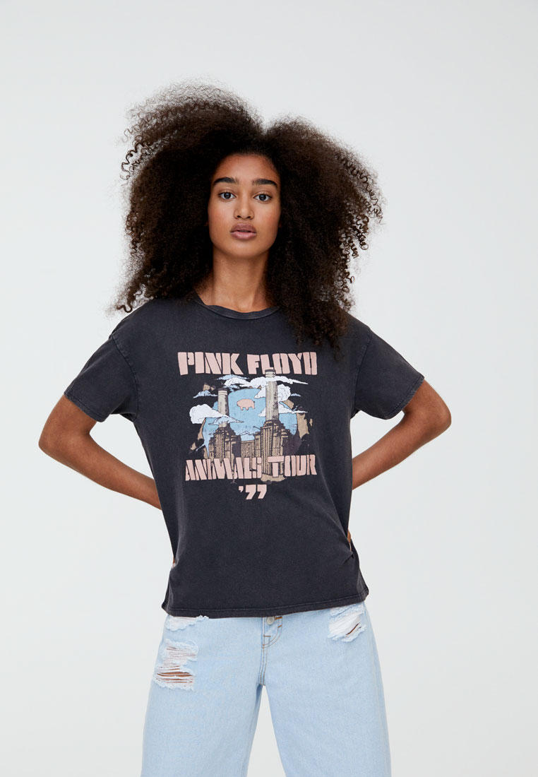 pull and bear t shirt pink floyd