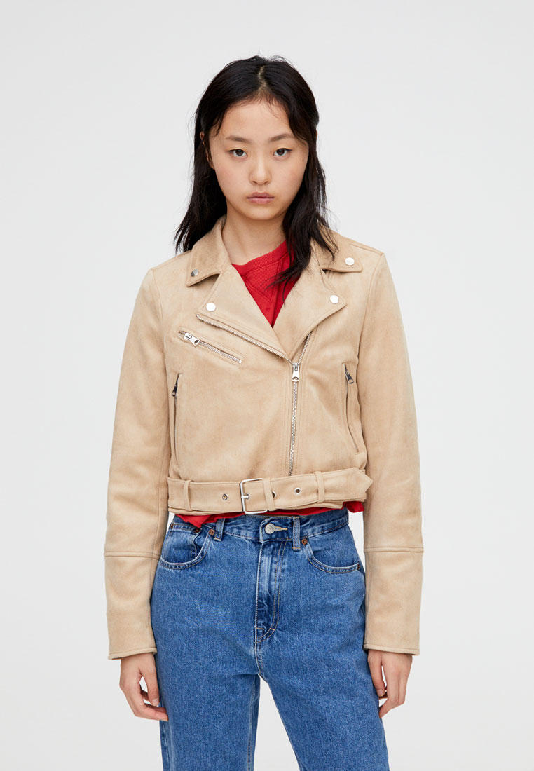 Куртка кожаная Pull&Bear купить за 2 099 ₽ в интернет-магазине Lamoda.ru