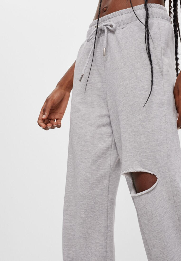 Chandal gris bershka sale