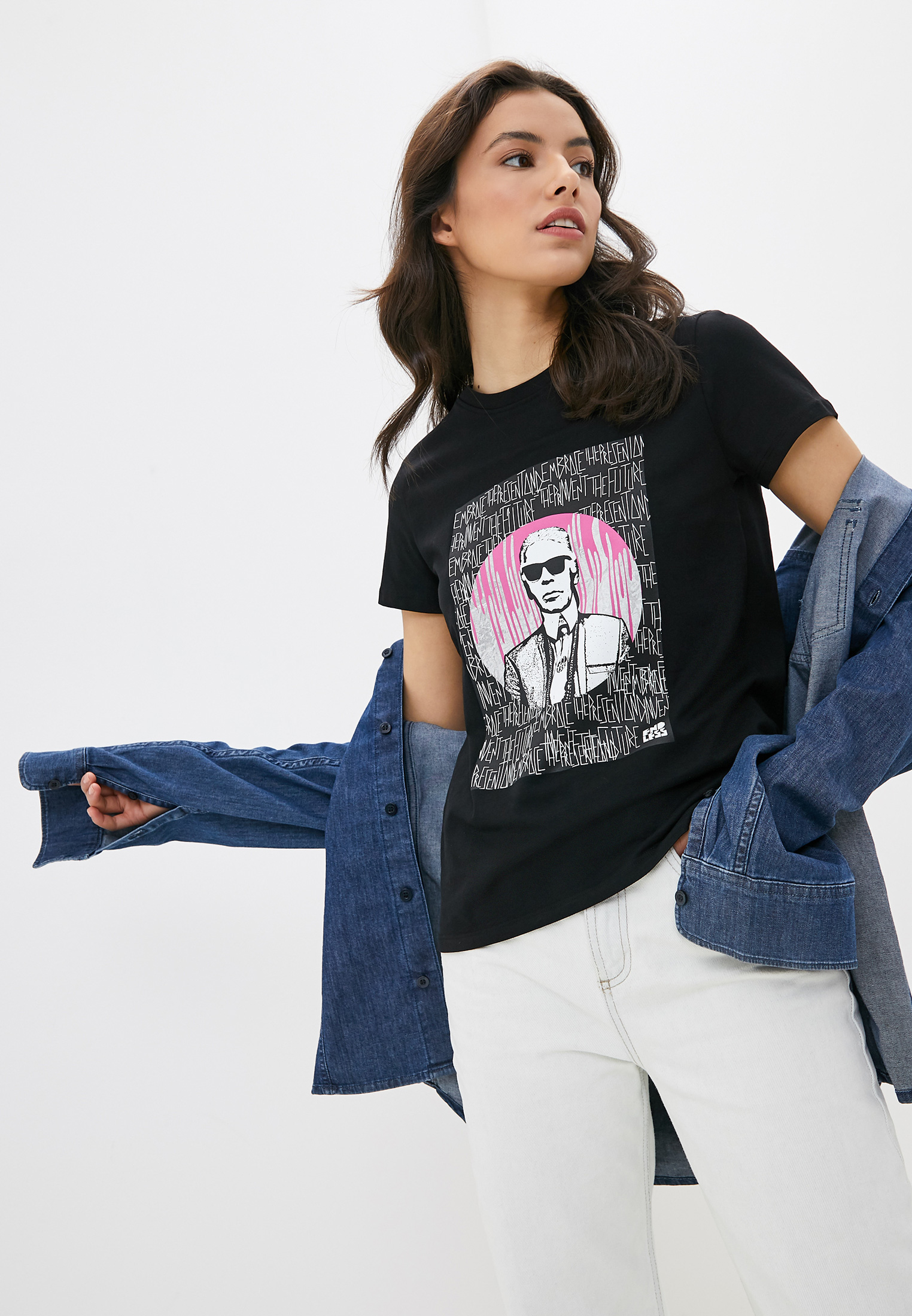 Футболка Karl Lagerfeld, цвет: черный, KA025EWHEWN3 — купить в интернет ...