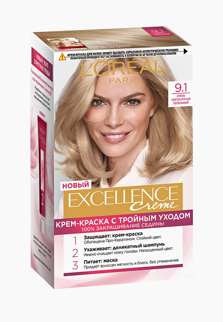 Краска для волос L'Oreal Paris с тройным уходом, цвет: бежевый ...