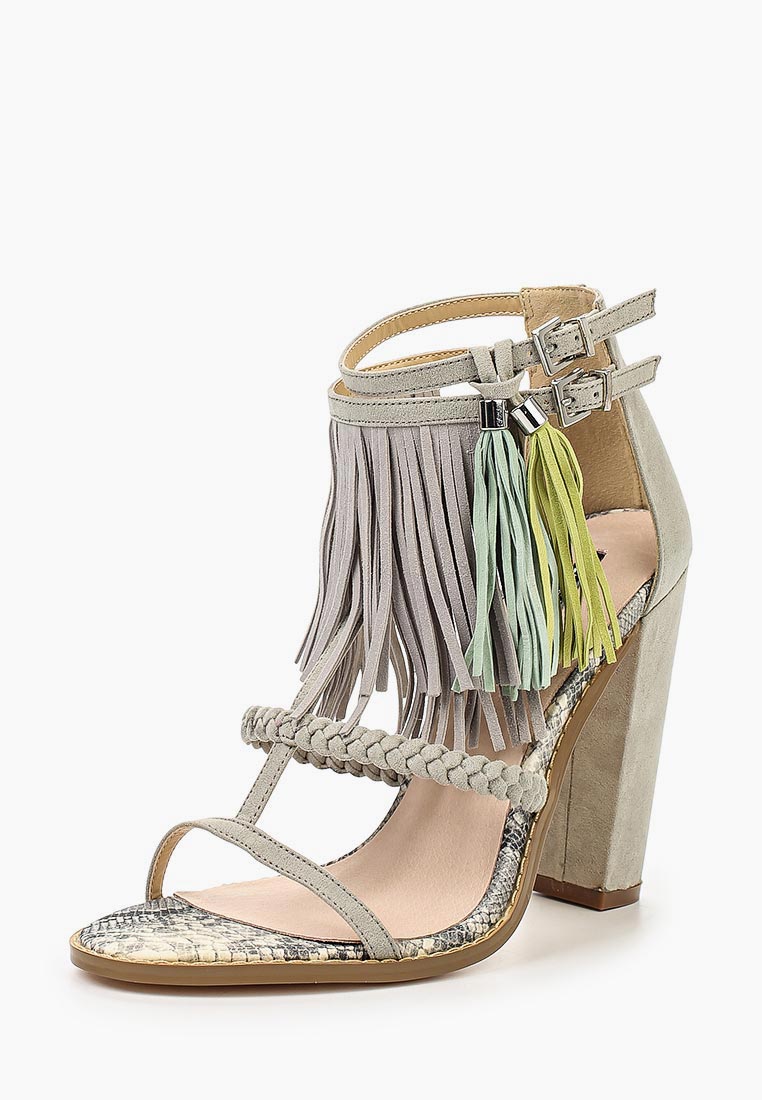 Босоножки Lost Ink RAISE COLOURED TASSLE TRIM BLOCK HEEL SANDAL LIGHT