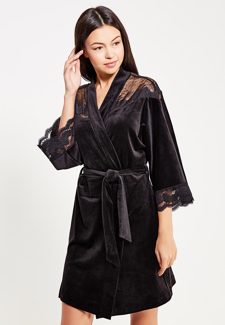 Diben халаты. халаты женские черные. черный шелковый халат. шелковый халатик. Wien халат violetta.