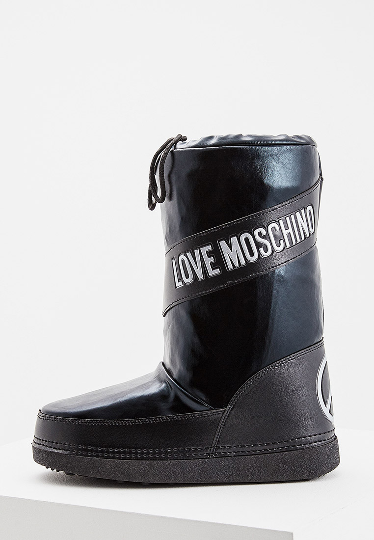 Черные кожаные сапоги Moschino - купить с доставкой из-за рубежа через платформу